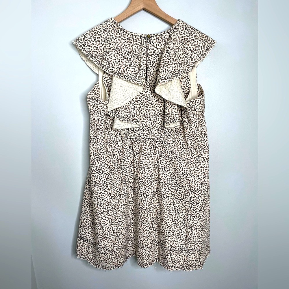 NWT Pilcro By Anthro V-Neck Ruffle Denim Mini Dress - Picture 9 of 12